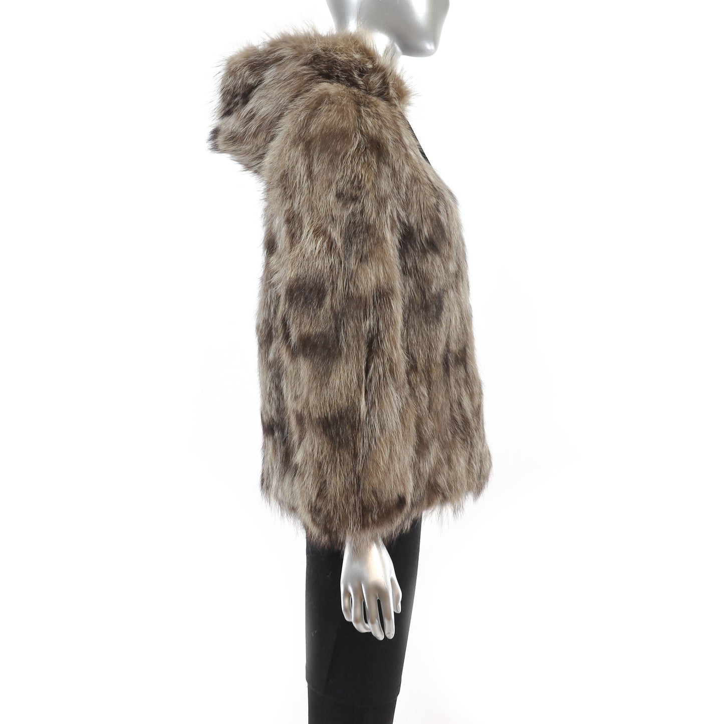 Section Hooded Raccoon Jacket- Size S