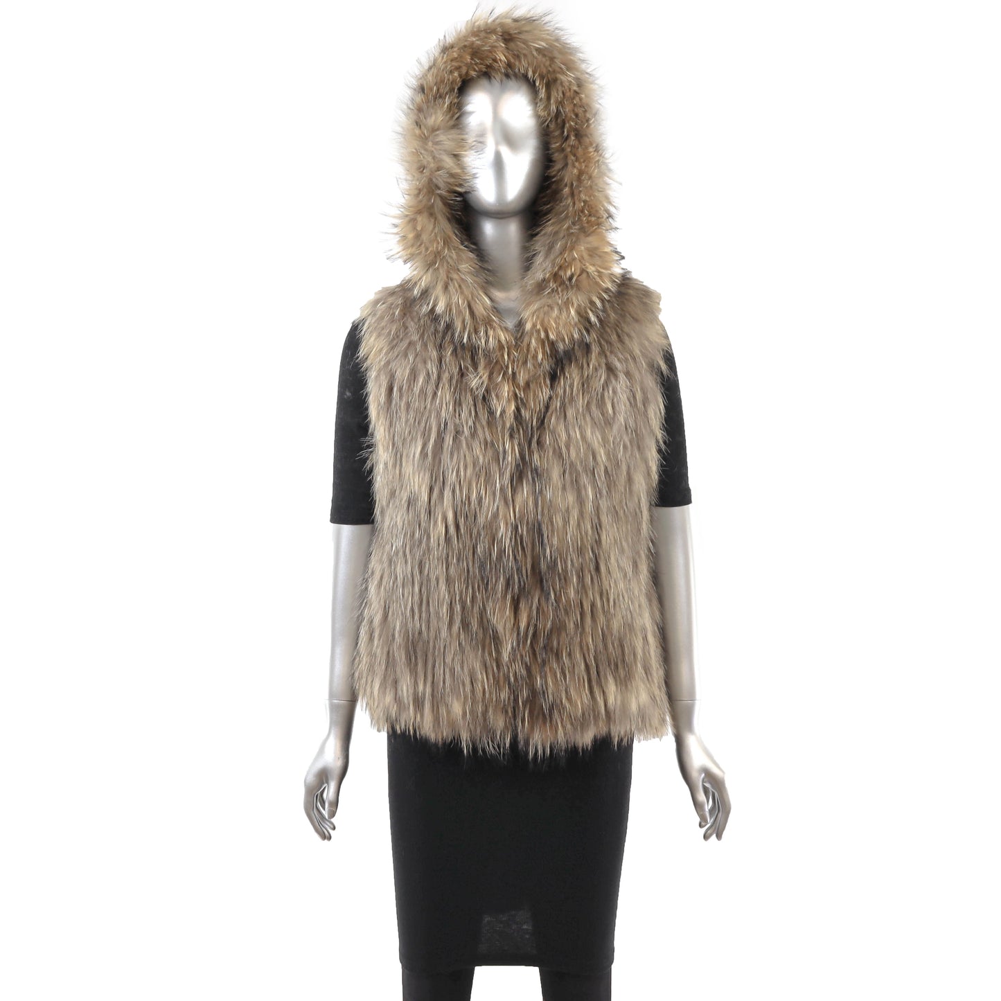 Knitted Fox Vest with Hood- Size S