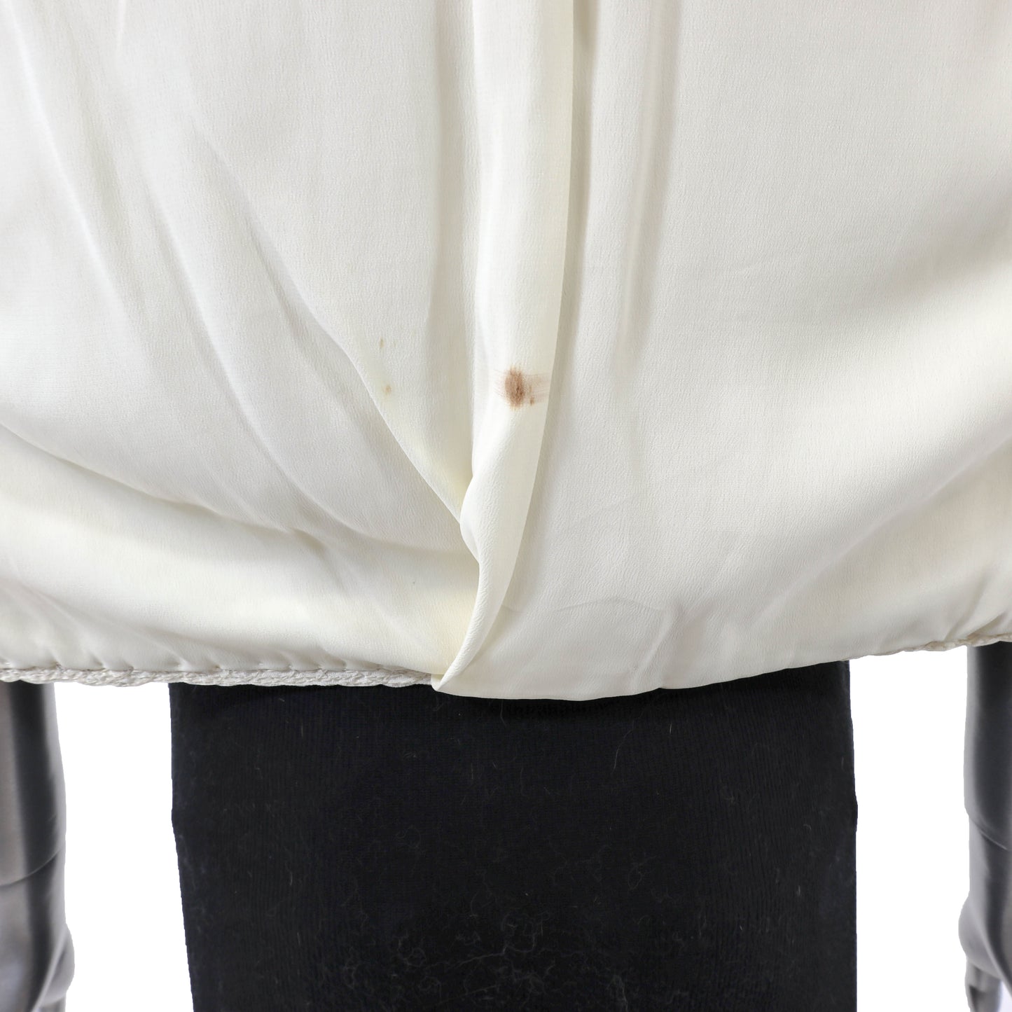 Beige Ribbon Jacket with Mink Trim- Size S