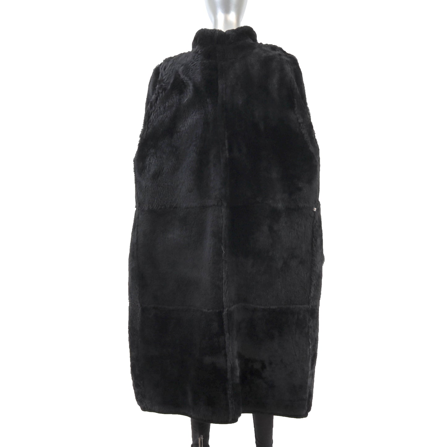 Men's Black Shearling Coat- Size M