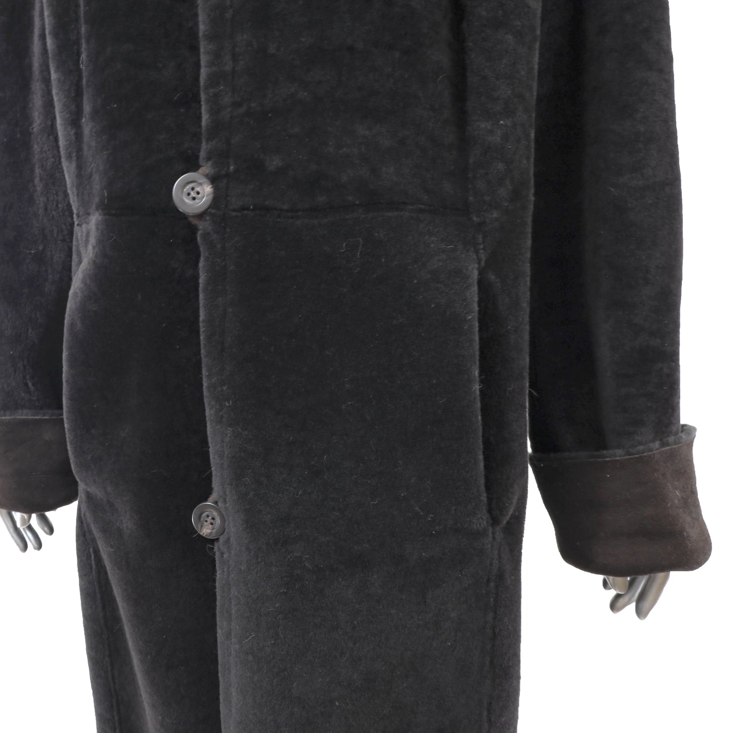 Brown Hooded Reversible Shearling Coat- Size M