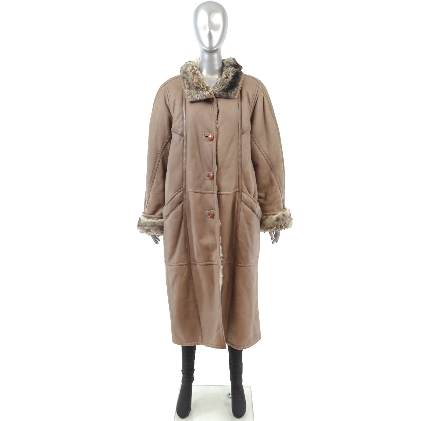 Brown Shearling Coat- Size XL