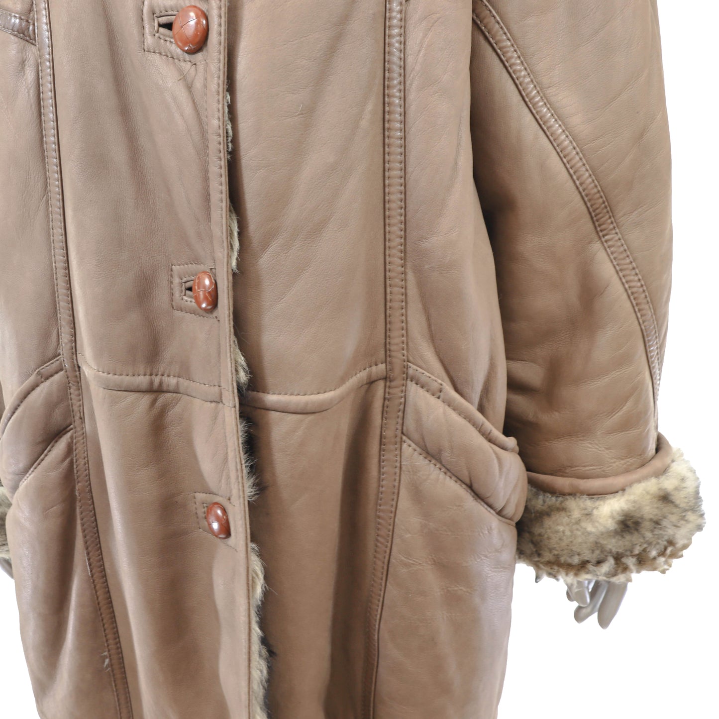 Brown Shearling Coat- Size XL