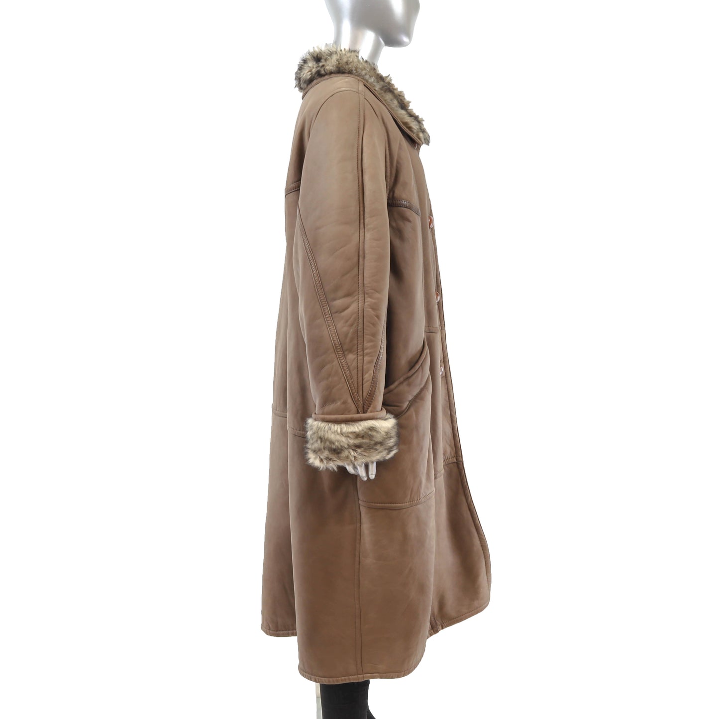Brown Shearling Coat- Size XL