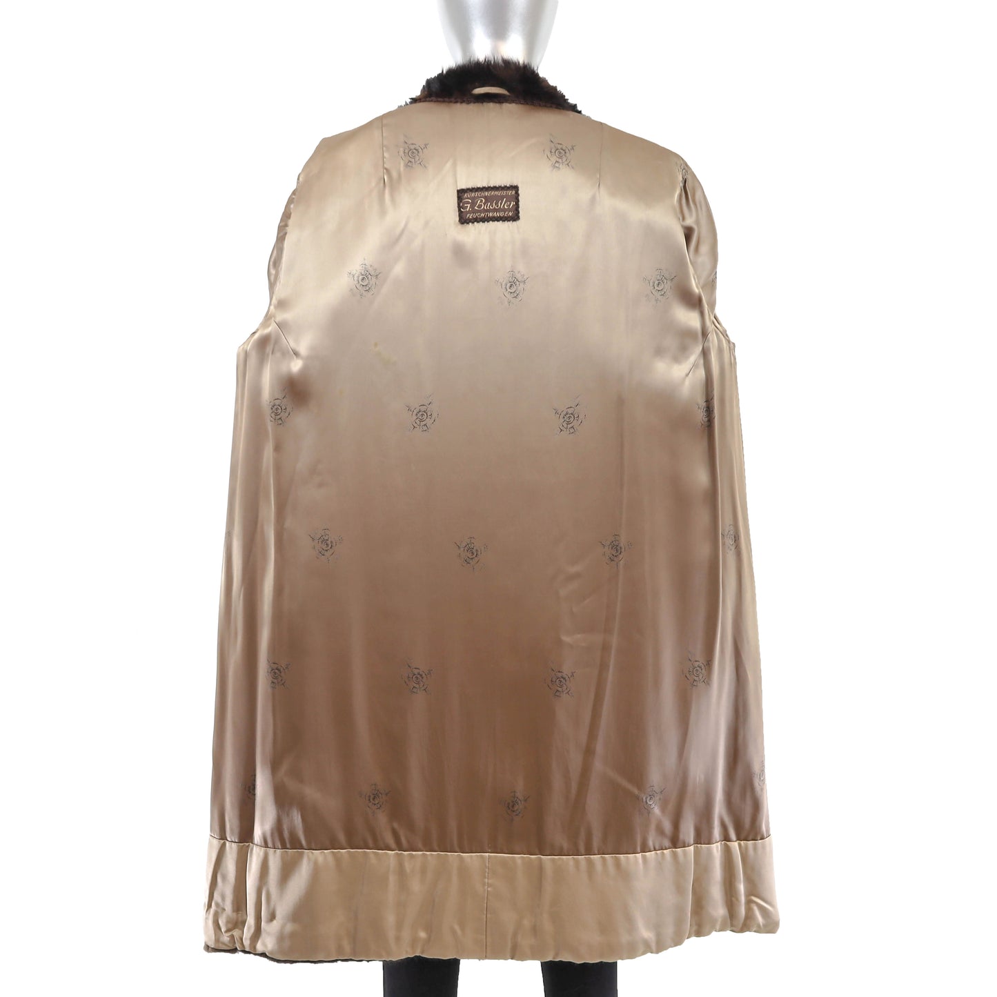 Shearling Coat with Mink Trim- Size L