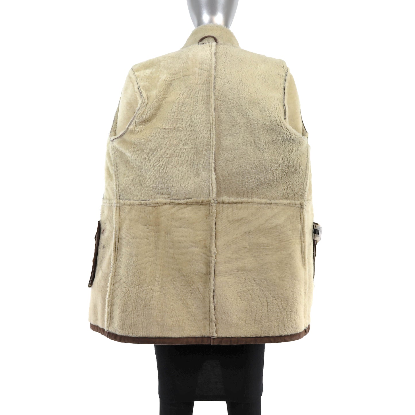 Shearling Jacket with Silver Fox Trim- Size M