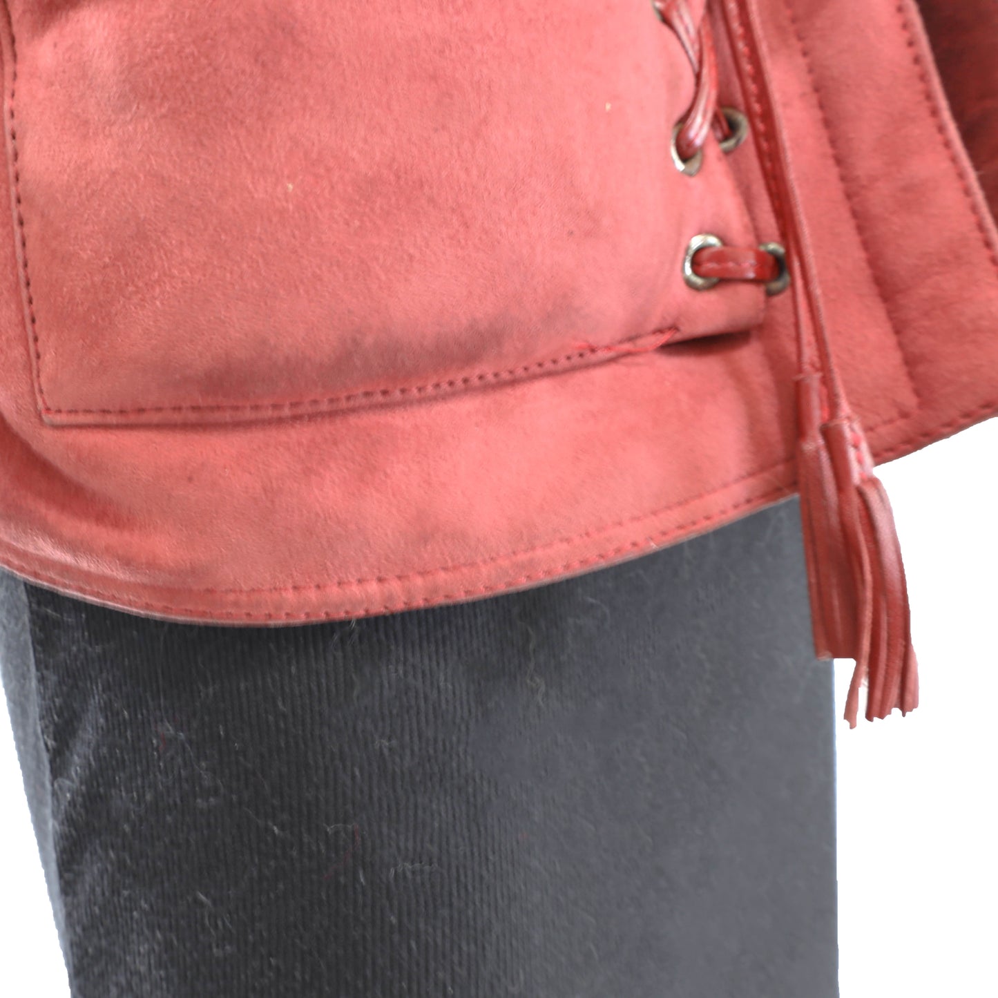 Red Shearling Vest- Size S-M