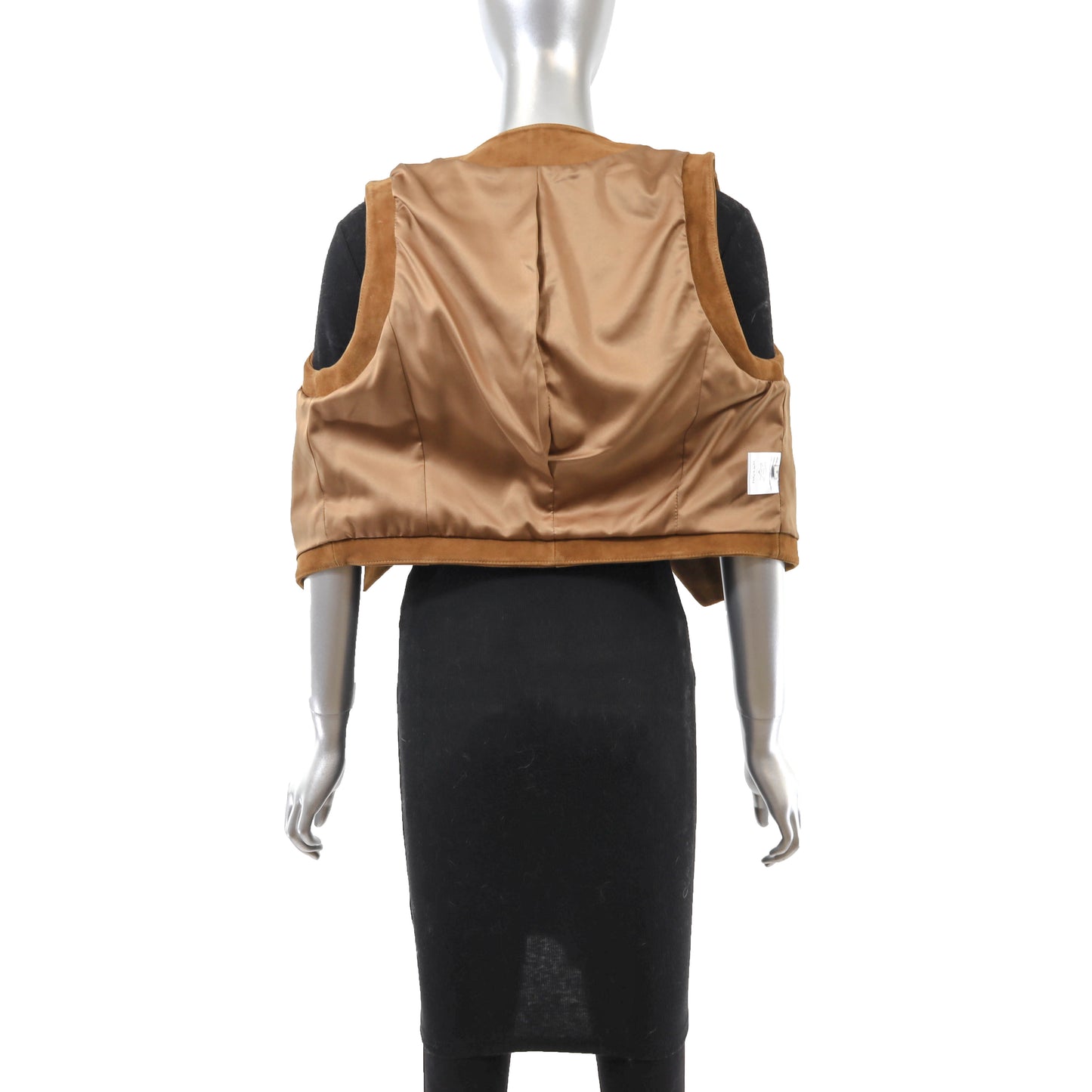 Suede Vest with Brooch Design- Size M