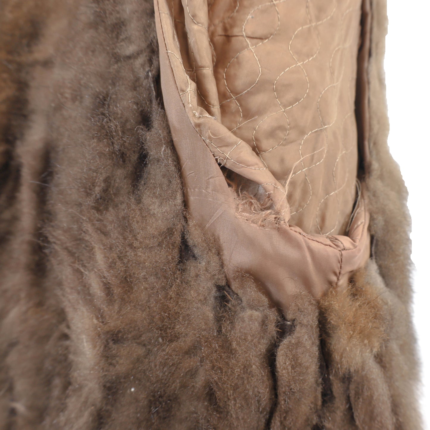 Taffeta Coat with Removable Opossum Lining- Size L