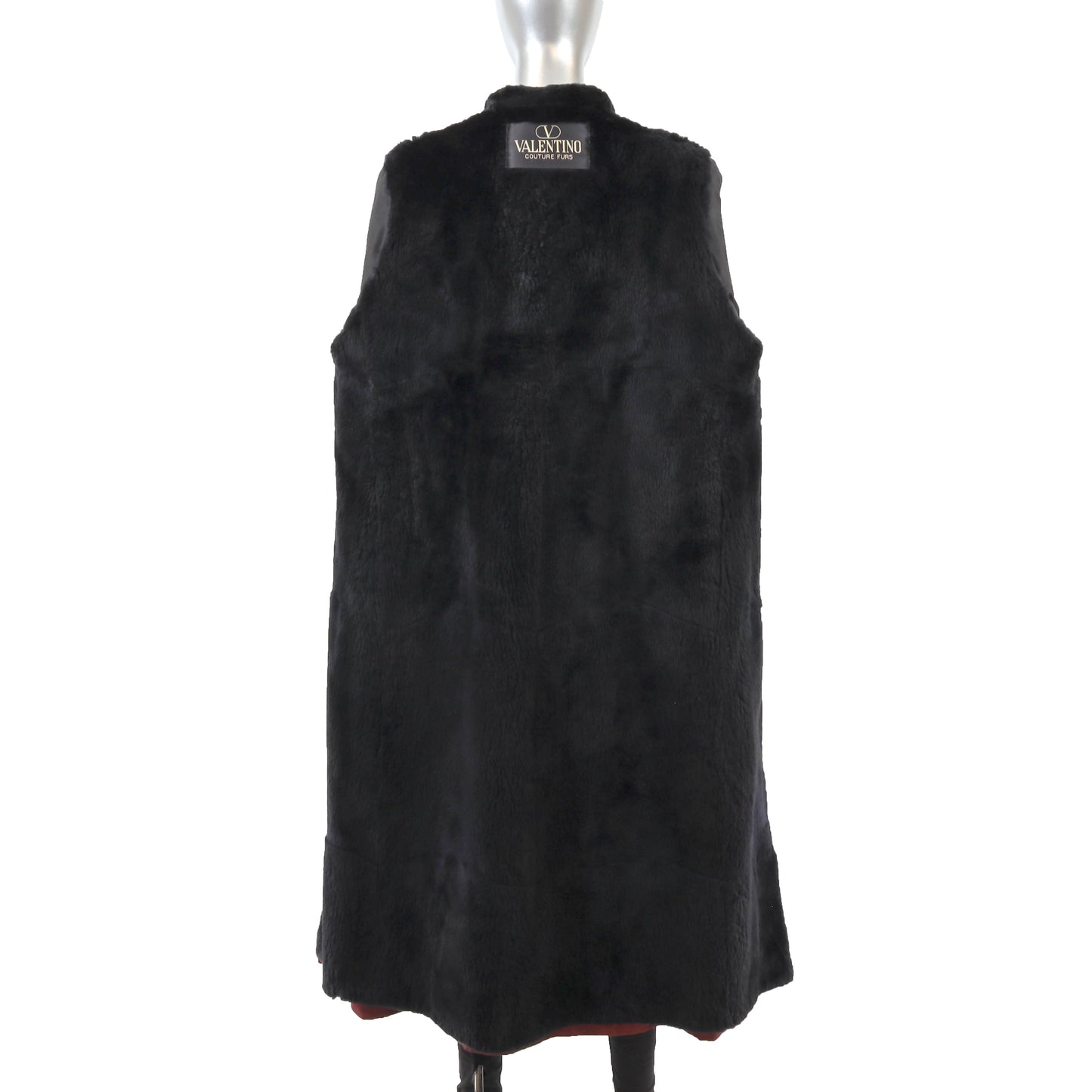 Valentino Burgundy Coat with Sheared Nutria Lining- Size XL