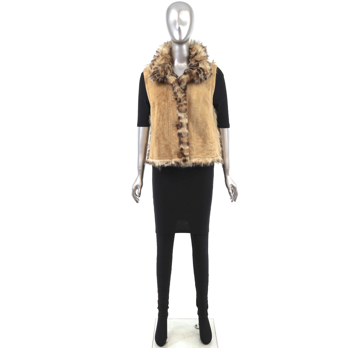 Leopard Printed Toscana Reversible Vest- Size S