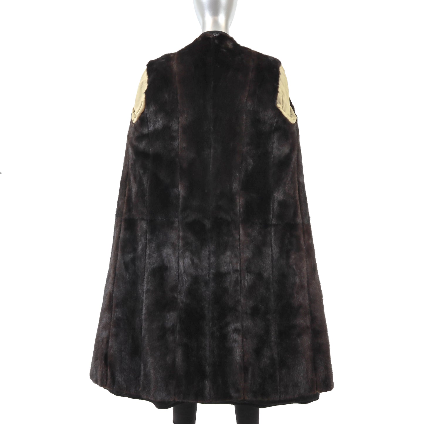 Burberrys Black Wool Coat with Detachable Mink Lining- Size M