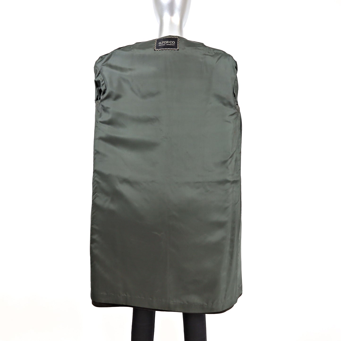 Suede Coat with Mink Collar- Size S