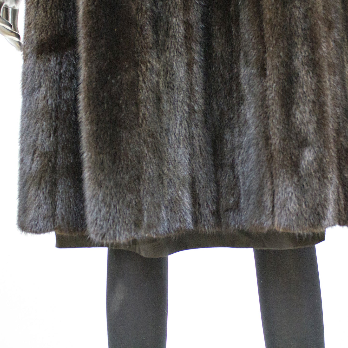Black Mink Fur Coat - Size S