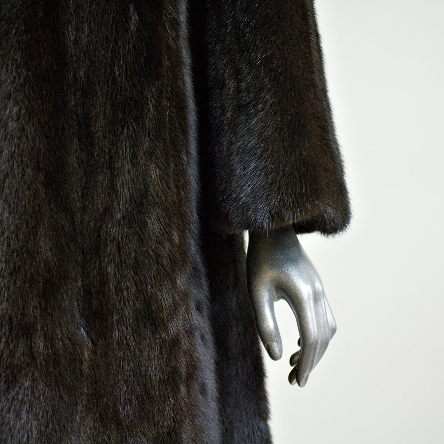 Black Mink Fur Coat - Size S