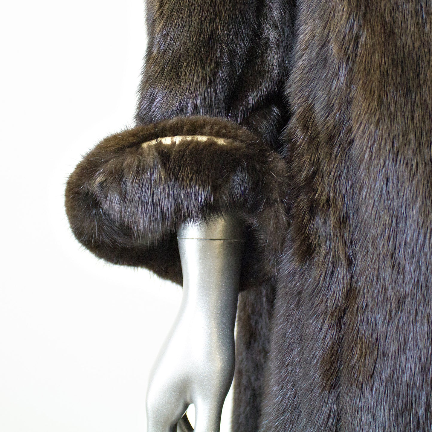 Black Mink Fur Coat - Size S
