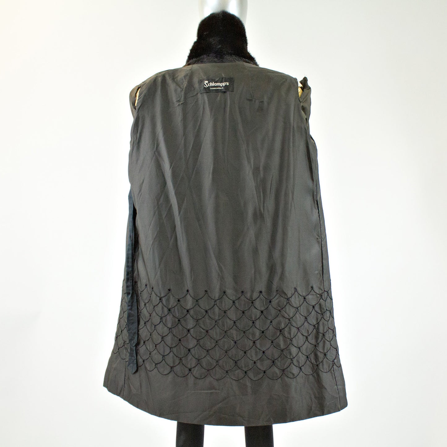 Black Mink Fur Coat - Size S