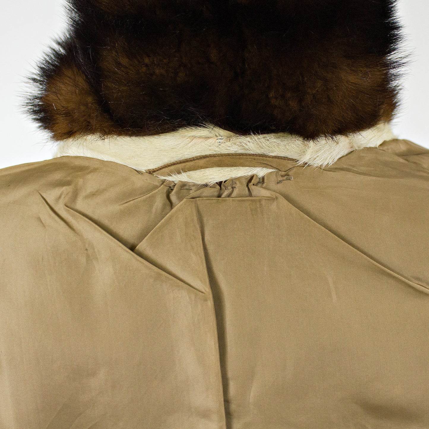 Beige Goat Kid Skin with Mink Fur Collar Jacket - Size S