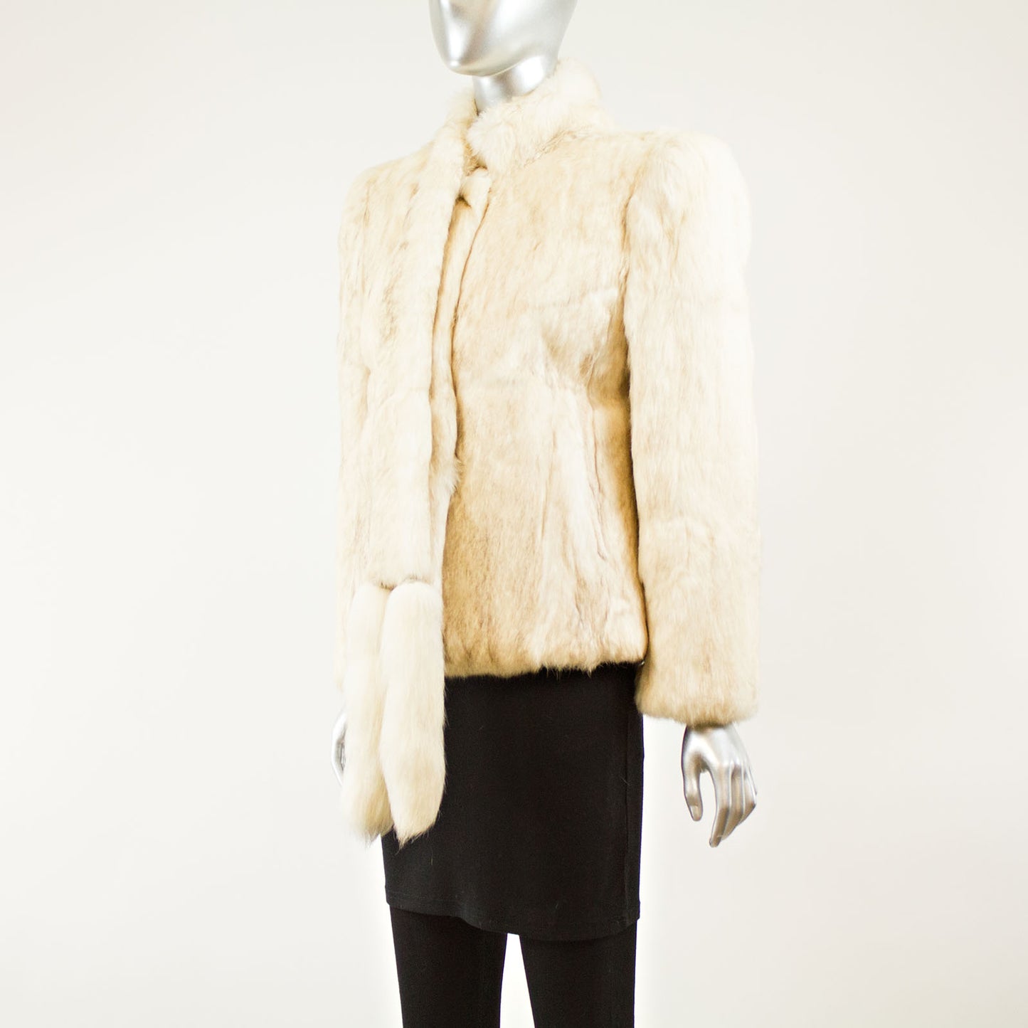 Beige Cream Sheep Skin Jacket - Size S