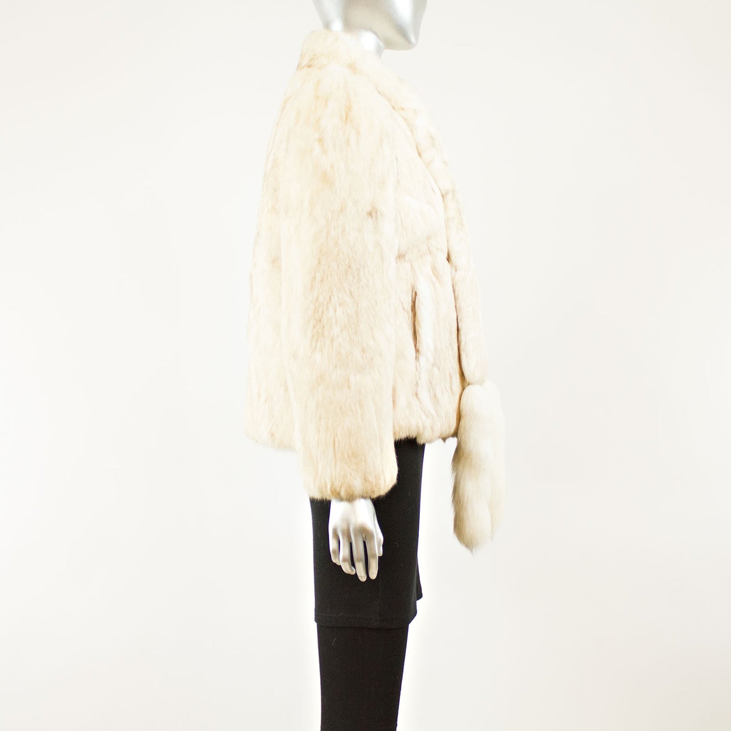 Beige Cream Sheep Skin Jacket - Size S