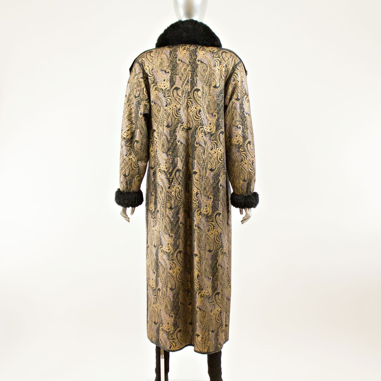 Black Oppossum Reversible Coat - Size M