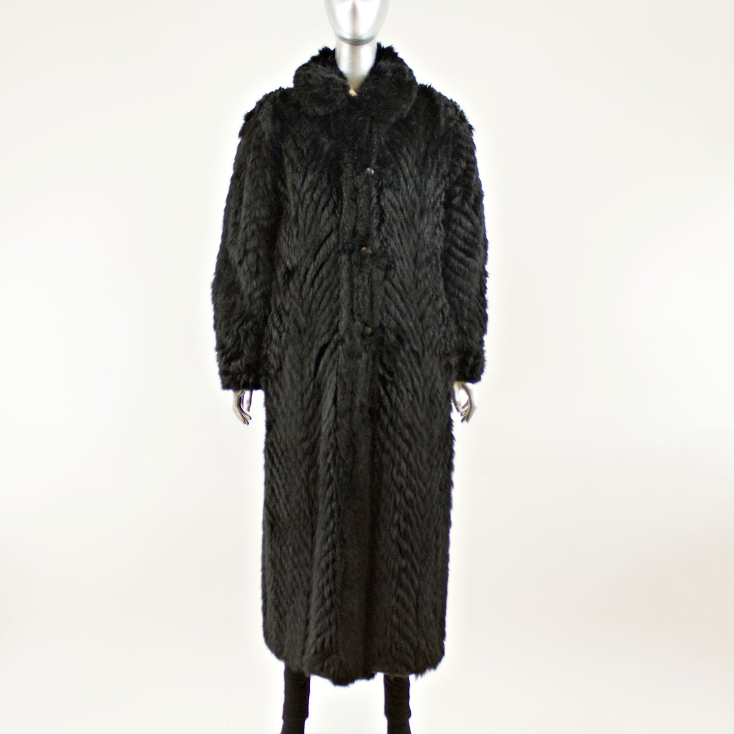 Black Oppossum Reversible Coat - Size M