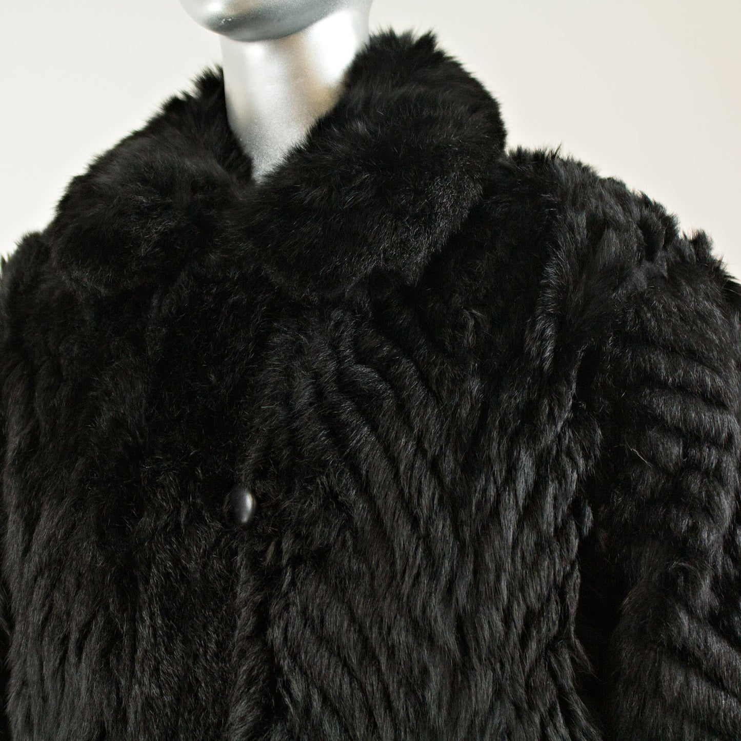 Black Oppossum Reversible Coat - Size M