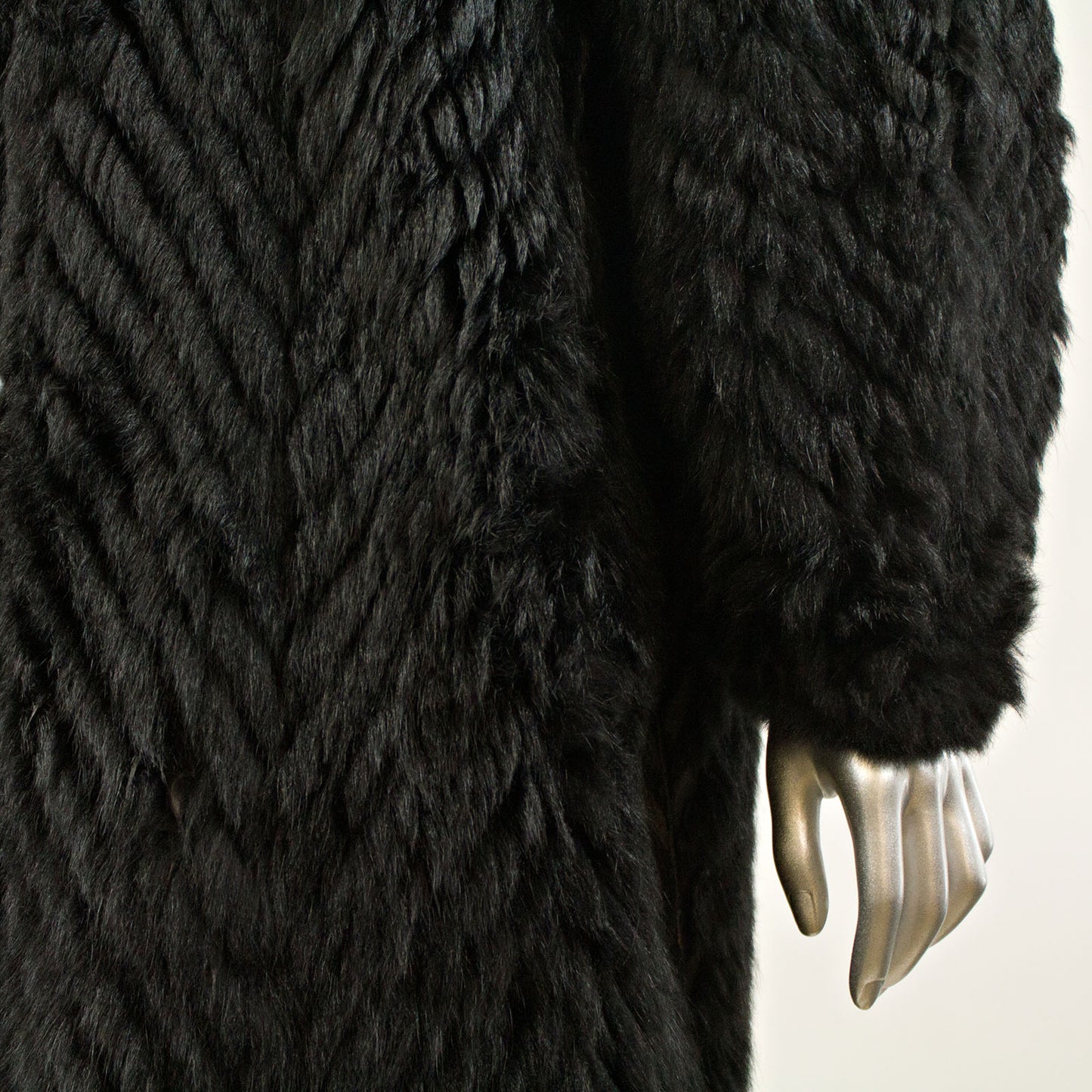 Black Oppossum Reversible Coat - Size M