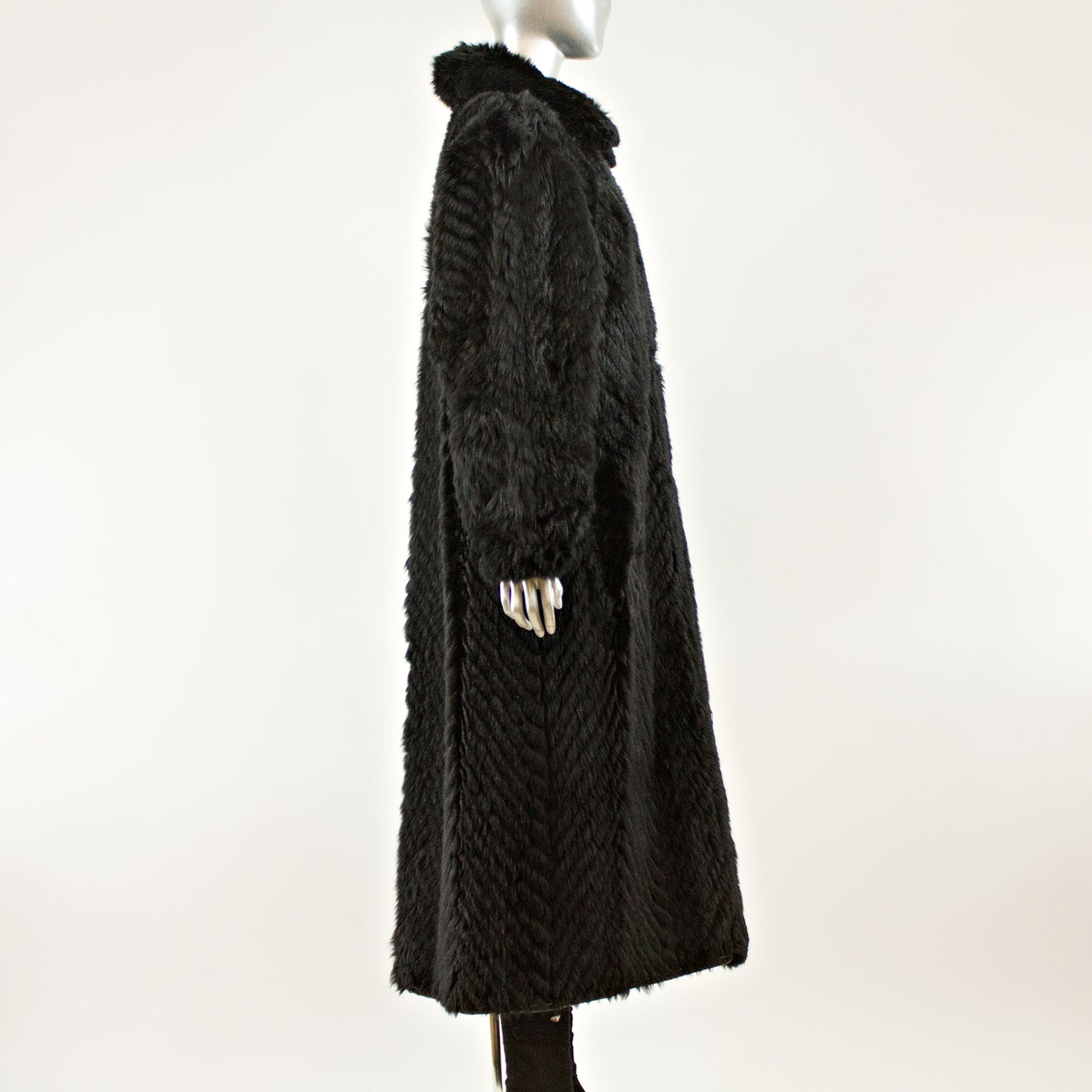 Black Oppossum Reversible Coat - Size M