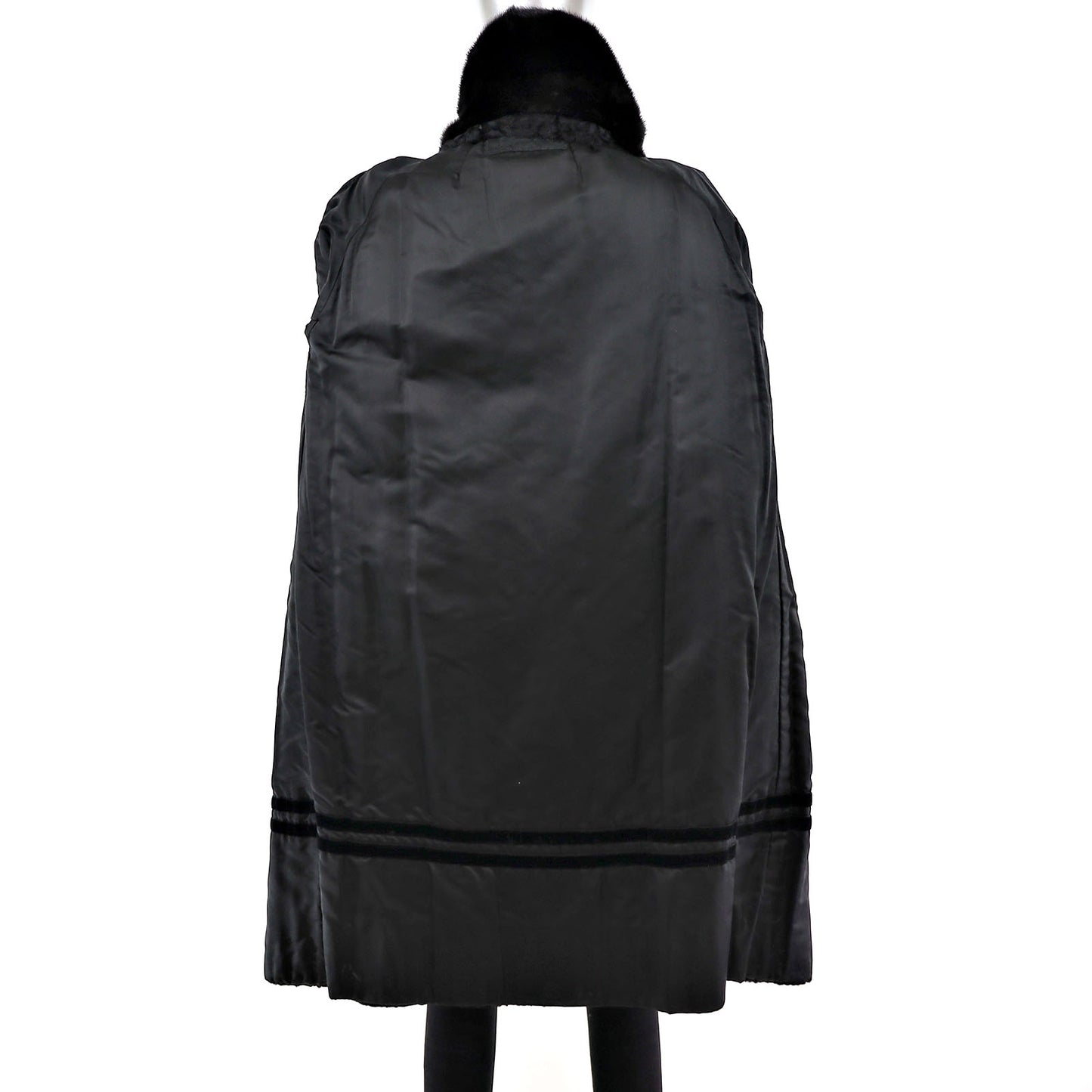 Broadtail Coat with Mink Collar- Size L