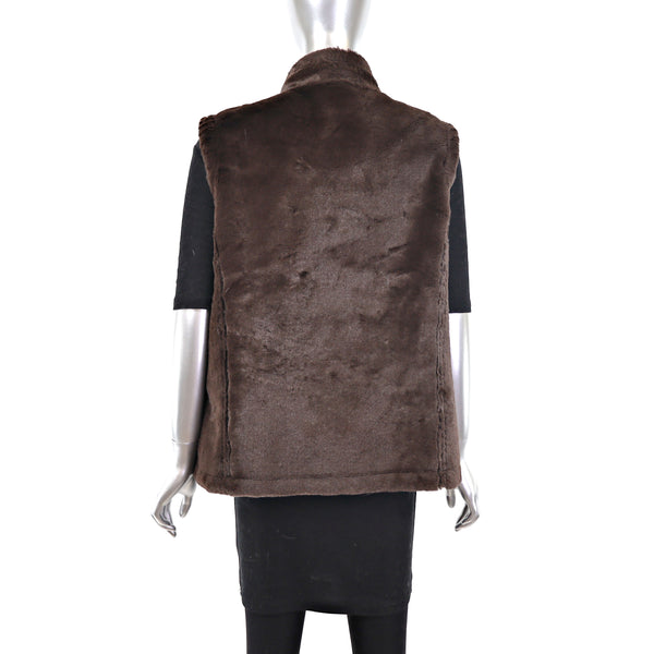 Faux Fur Reversible Vest- Size S