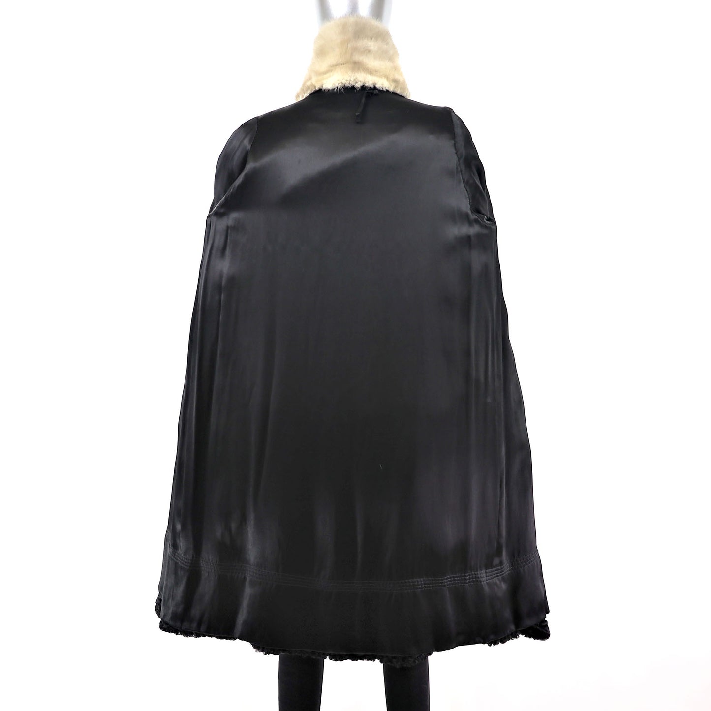 Persian Lamb Coat with Mink Collar- Size M