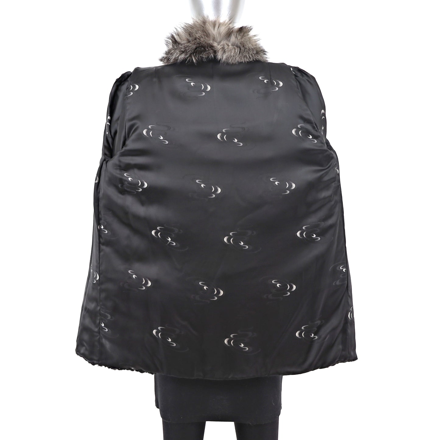 Persian Lamb Jacket with Fox Tuxedo- Size M