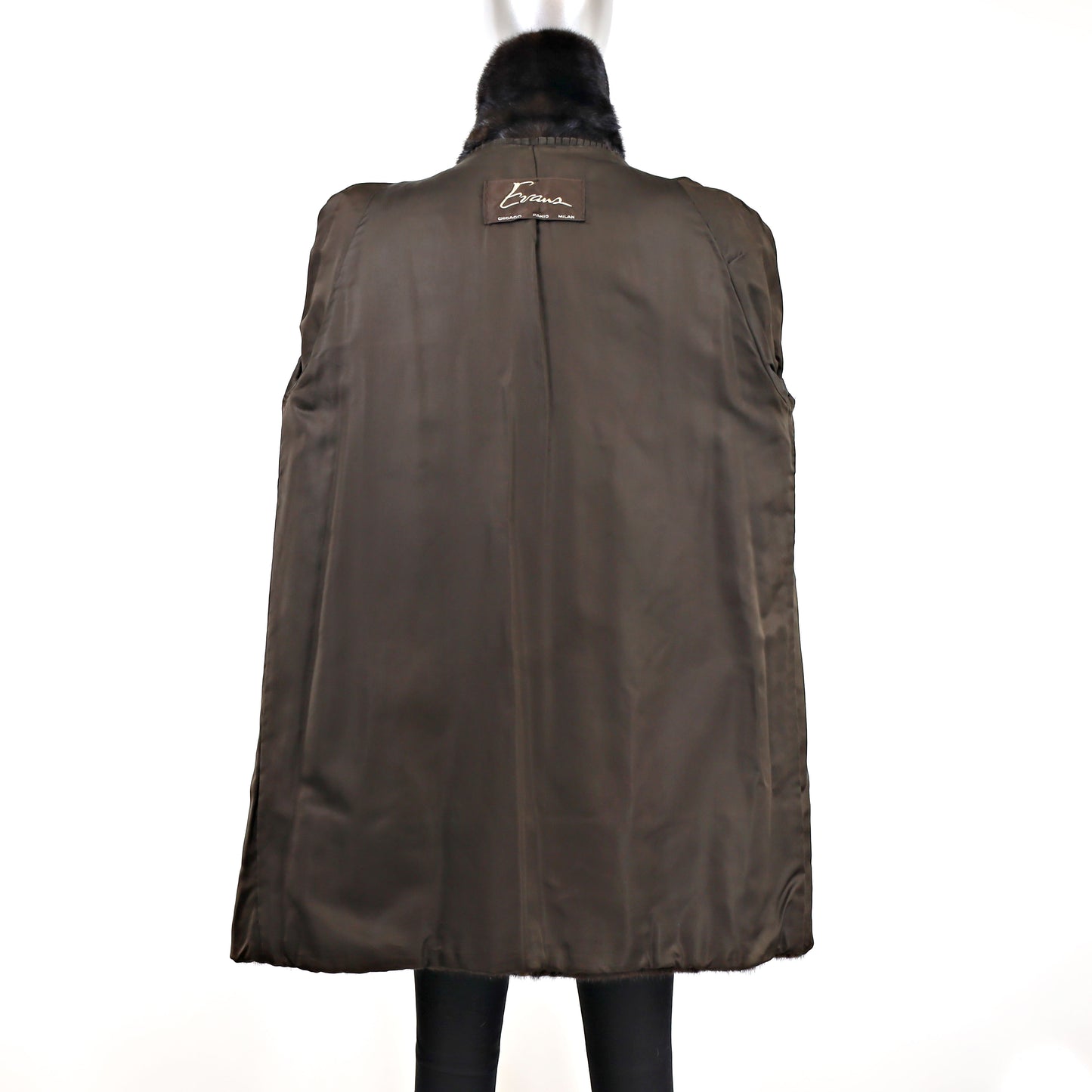 Dark Brown Mink 3/4 Coat- Size M