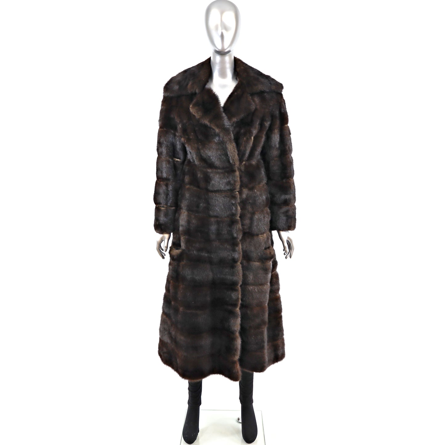 Mahogany Mink Horizontal Coat- Size S