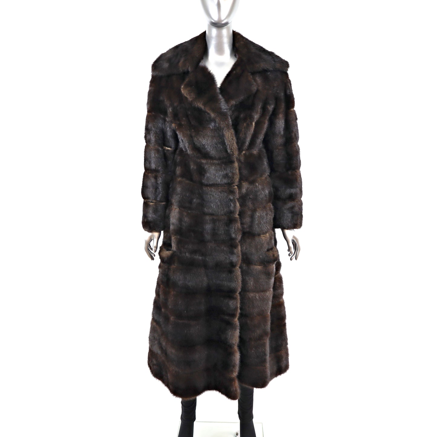 Mahogany Mink Horizontal Coat- Size S