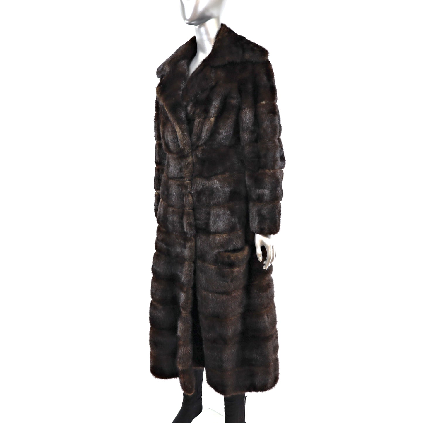Mahogany Mink Horizontal Coat- Size S