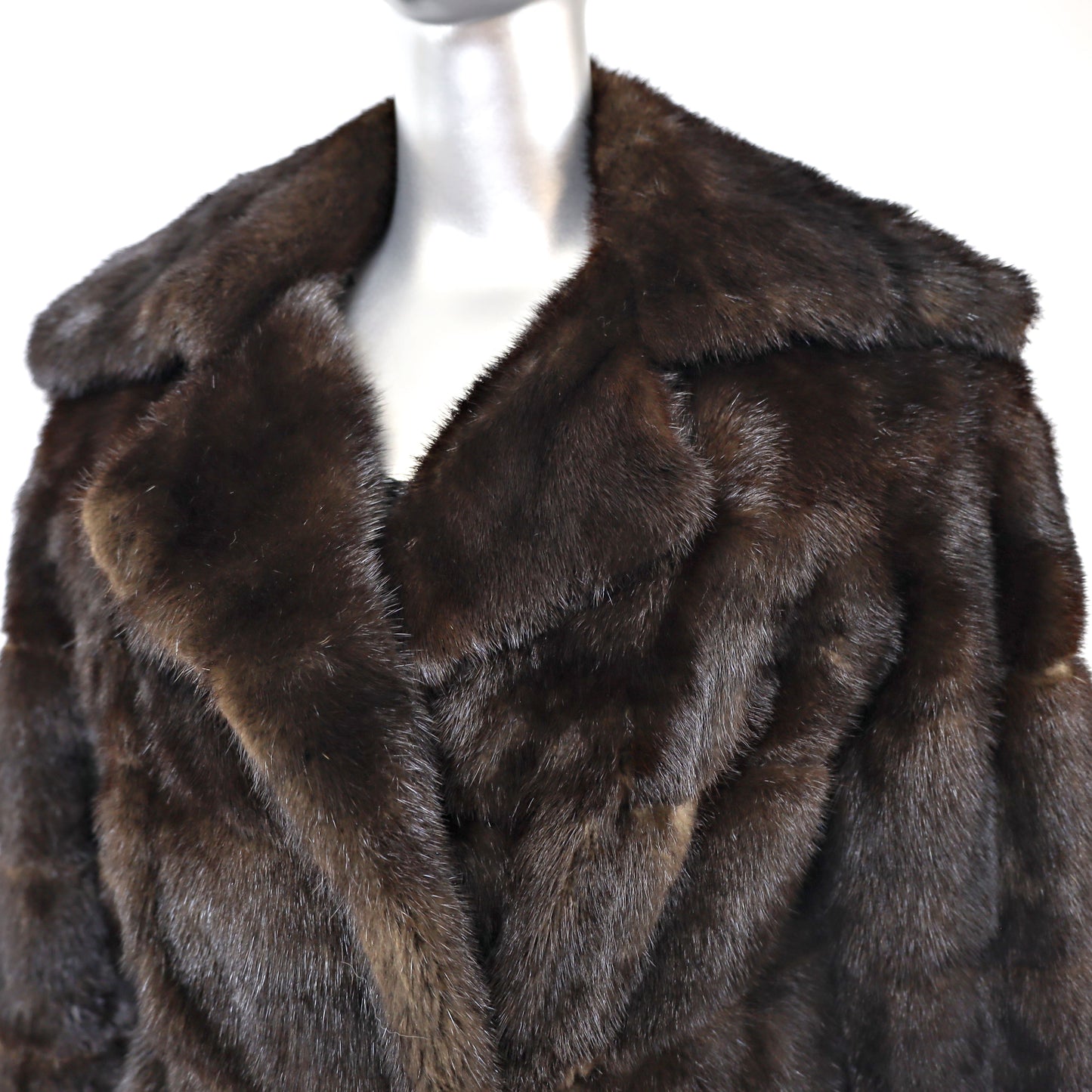 Mahogany Mink Horizontal Coat- Size S