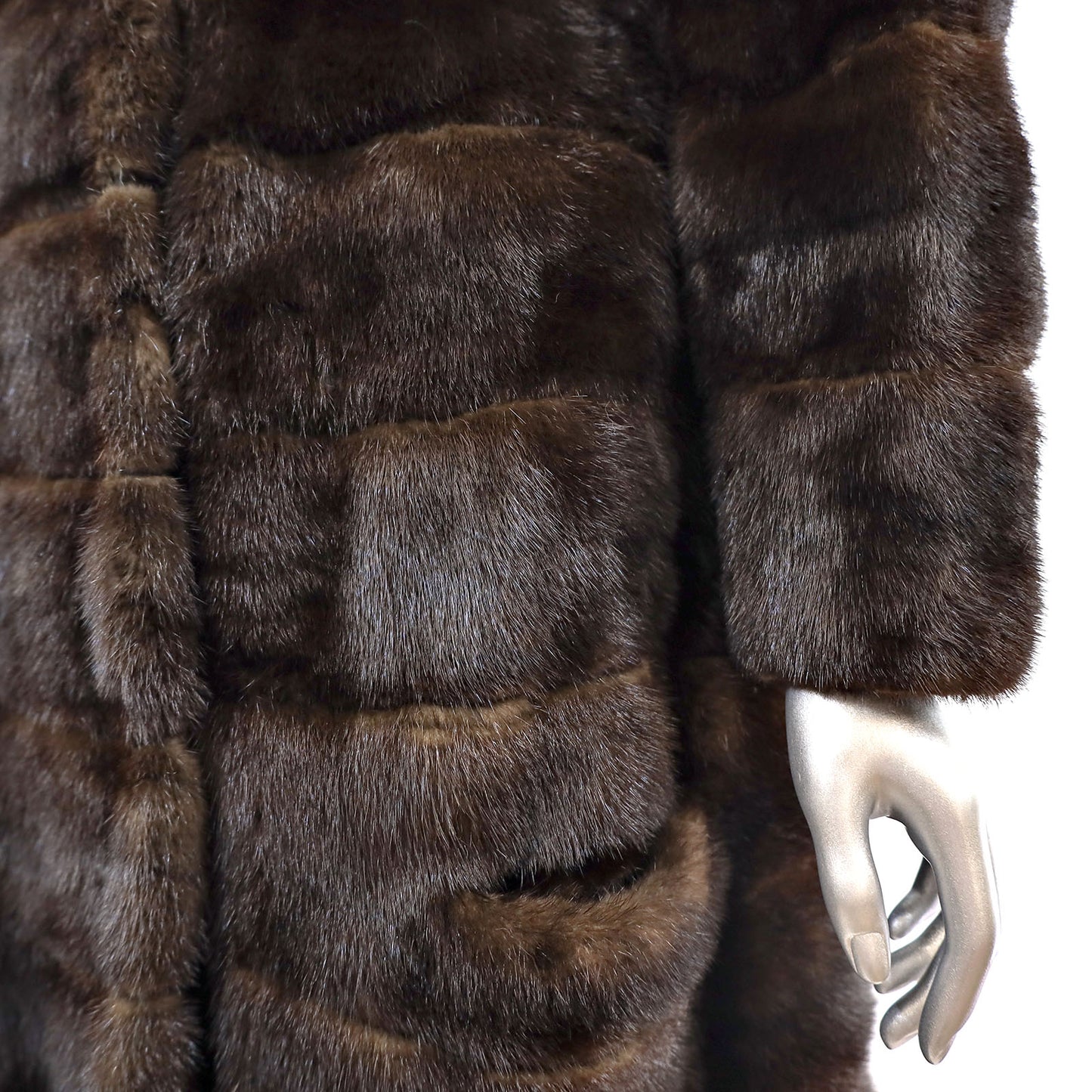 Mahogany Mink Horizontal Coat- Size S