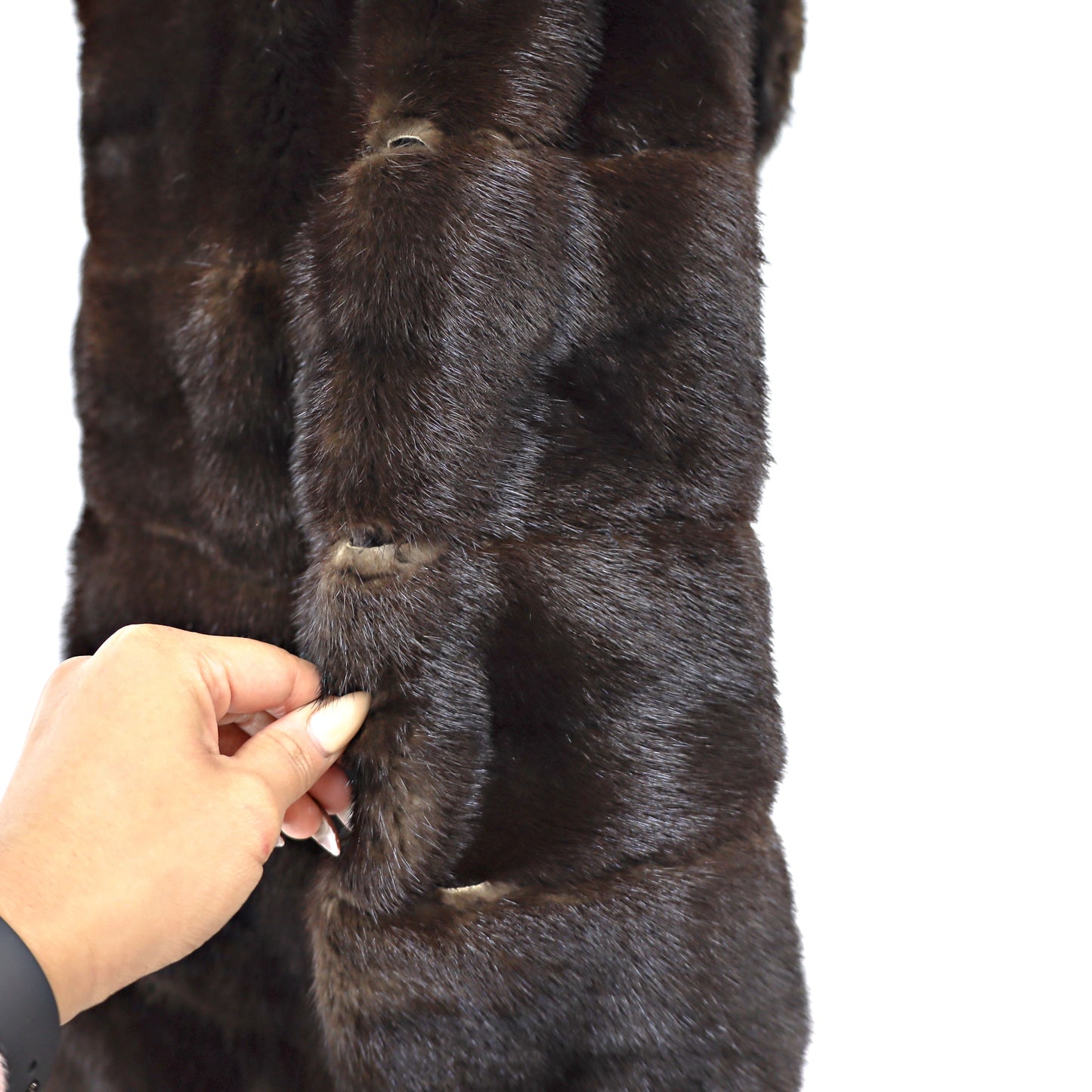 Mahogany Mink Horizontal Coat- Size S