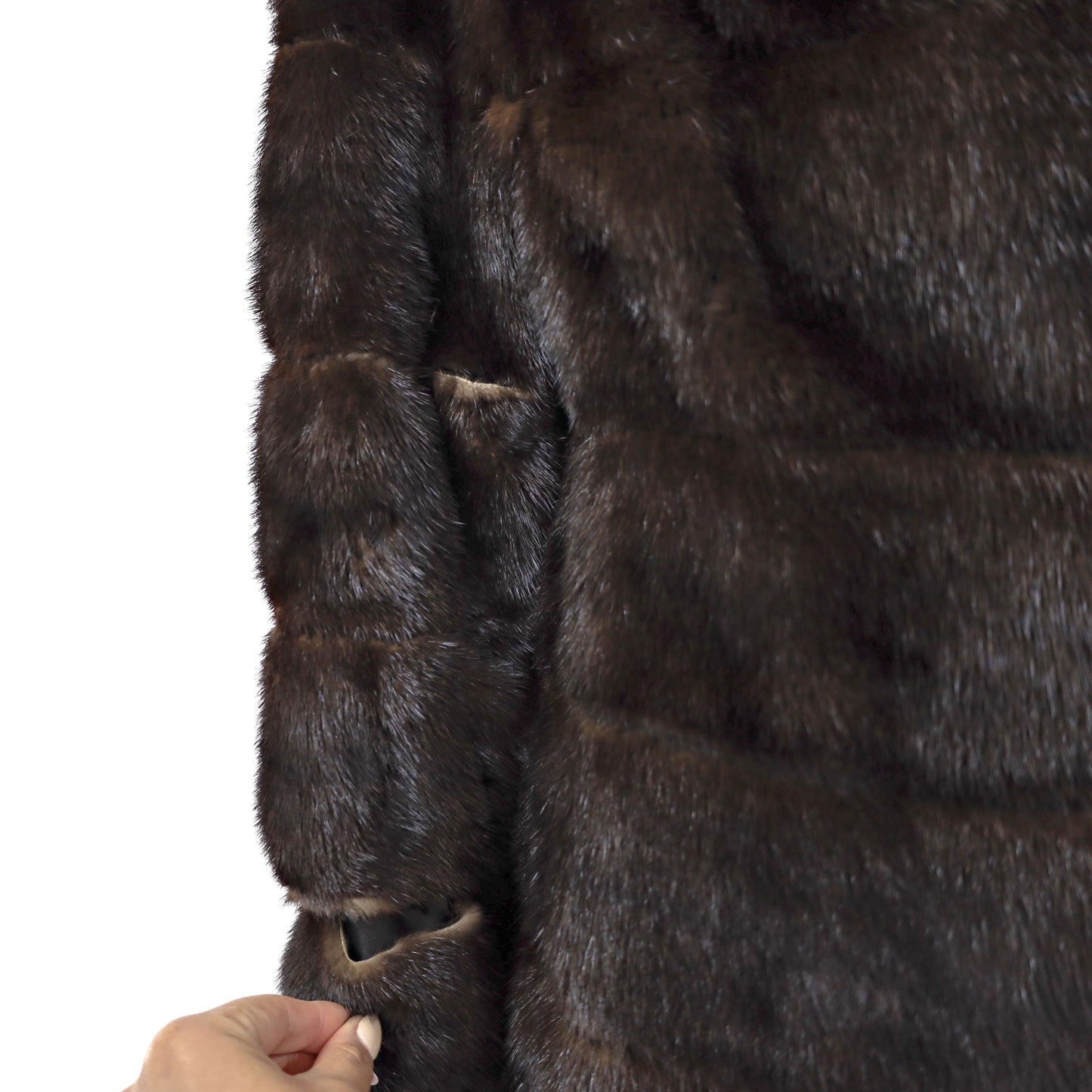 Mahogany Mink Horizontal Coat- Size S