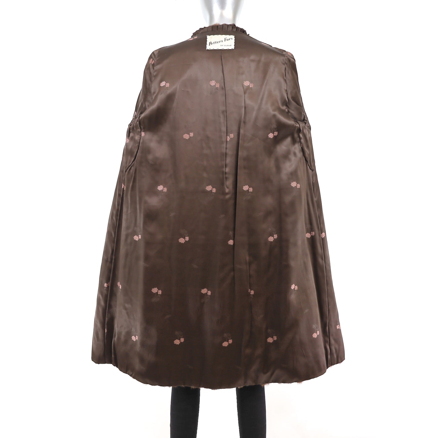 Brown Section Mink Coat- Size M