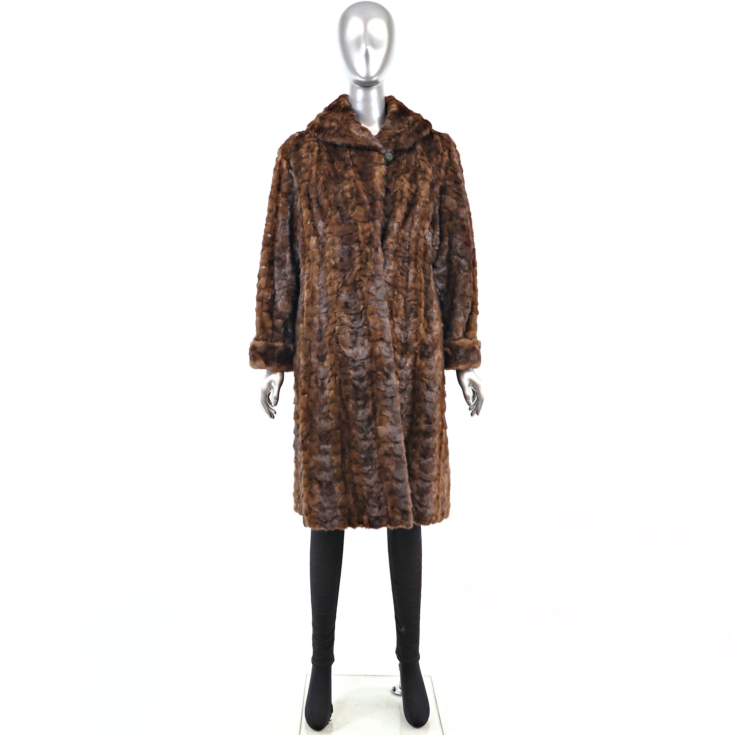 Mahogany Section Mink Coat- Size M