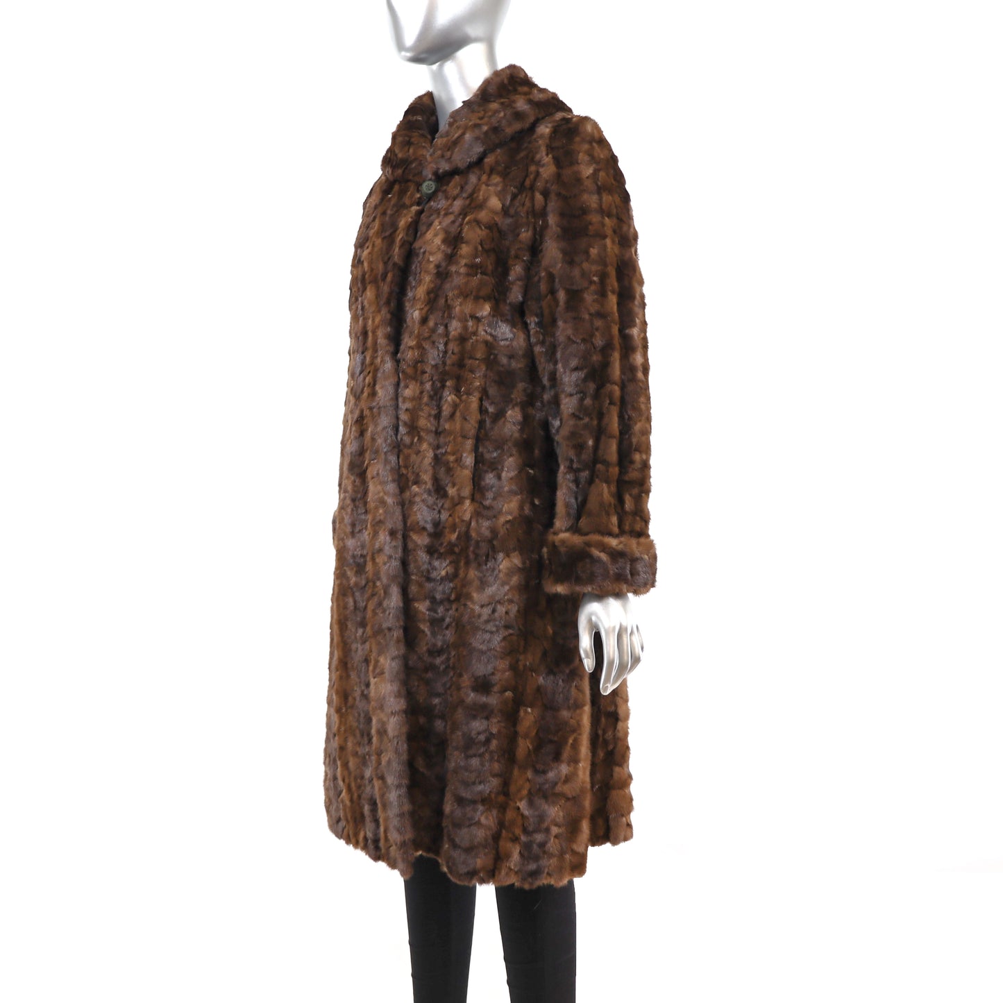 Mahogany Section Mink Coat- Size M