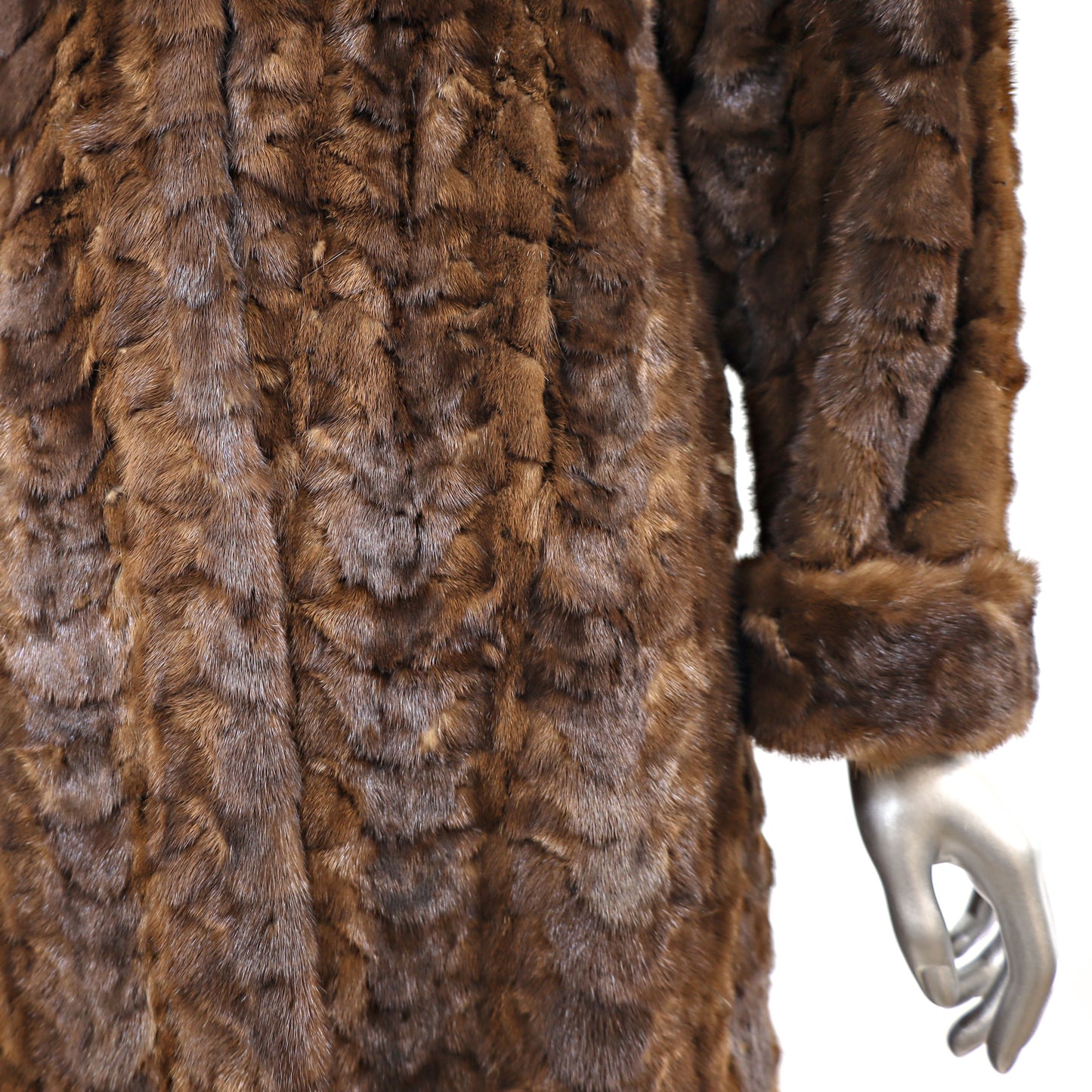 Mahogany Section Mink Coat- Size M