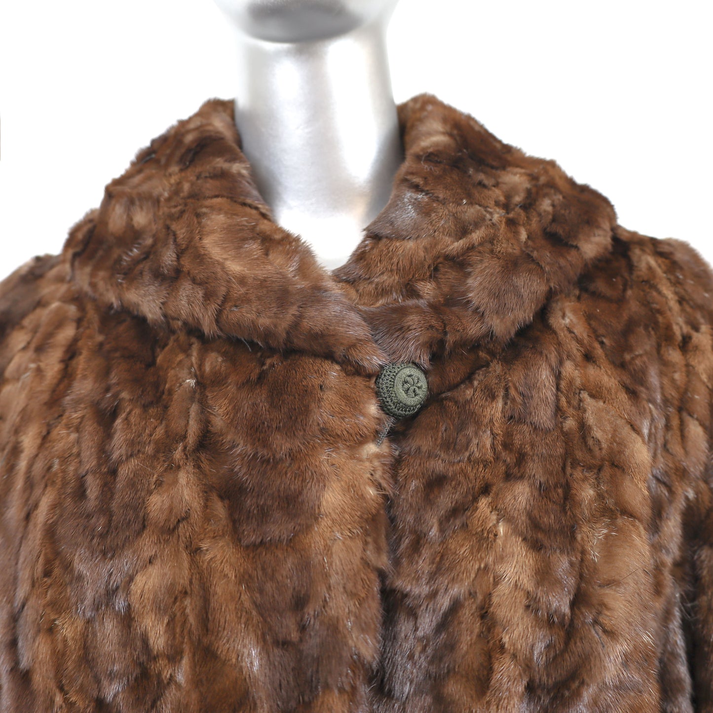 Mahogany Section Mink Coat- Size M