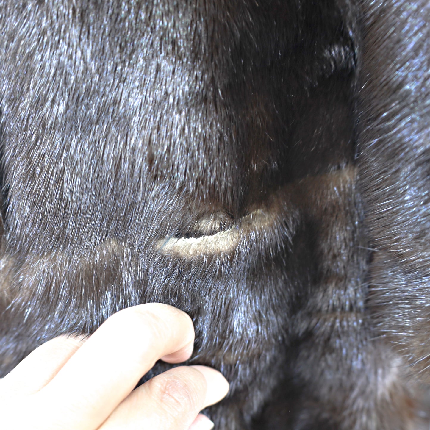 Dark Brown Horizontal Zip off Mink Coat- Size S