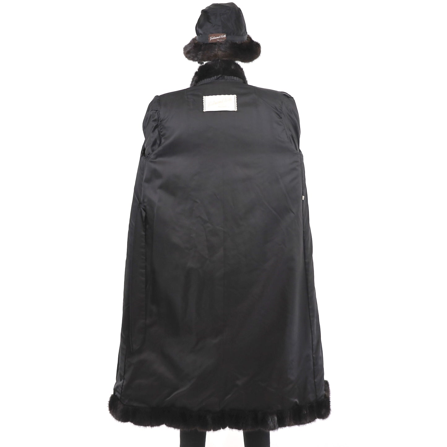 Dark Brown Mink Coat with Matching Hat- Size S