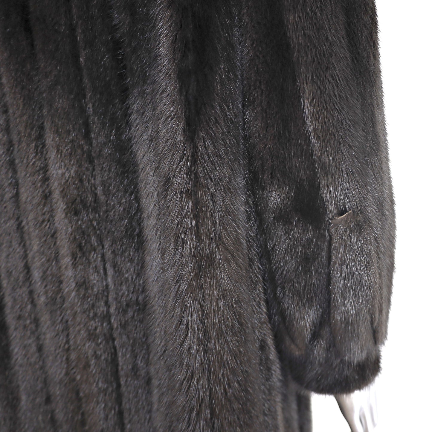 Dark Brown Mink Coat with Matching Hat- Size S