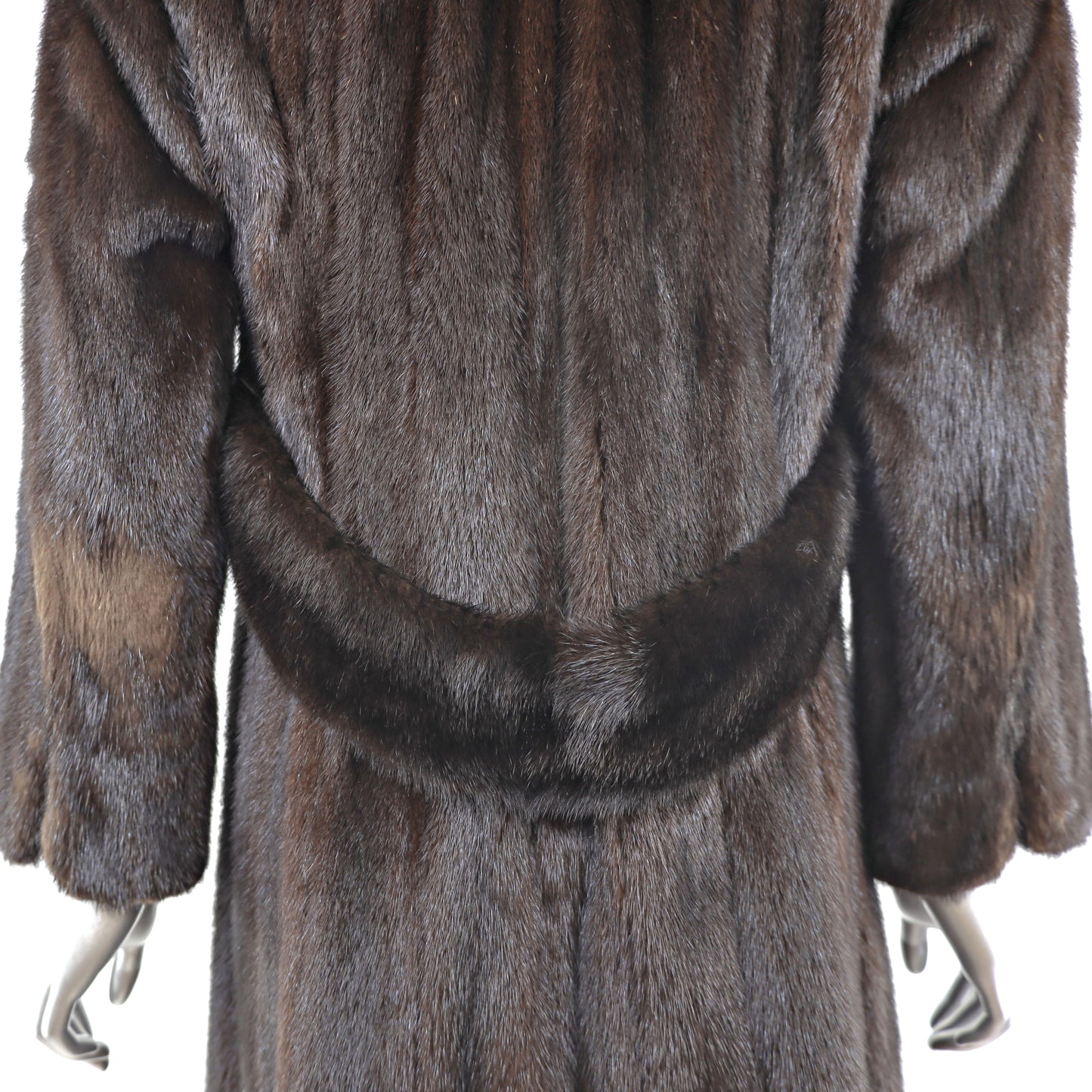 Dark Brown Mink Coat with Separate Hood- Size S
